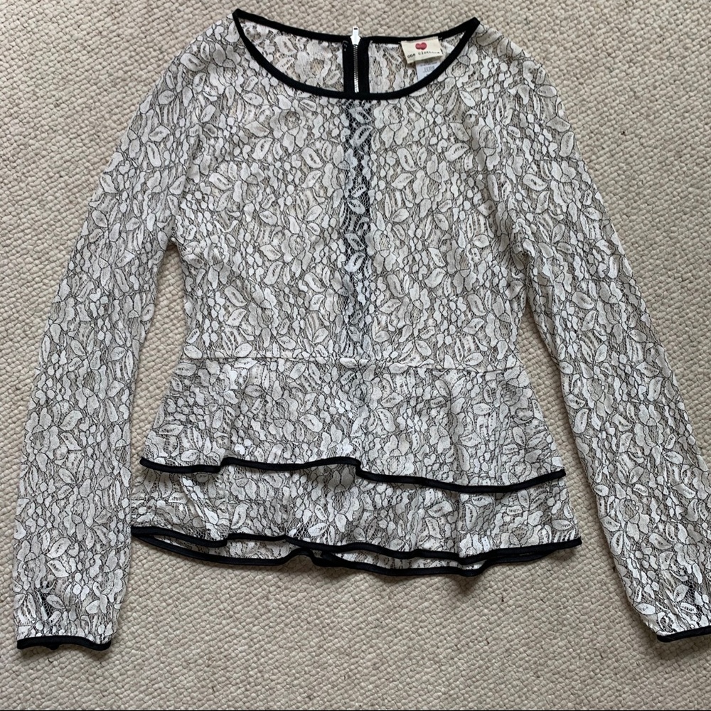 Sheer Lace Peplum Top